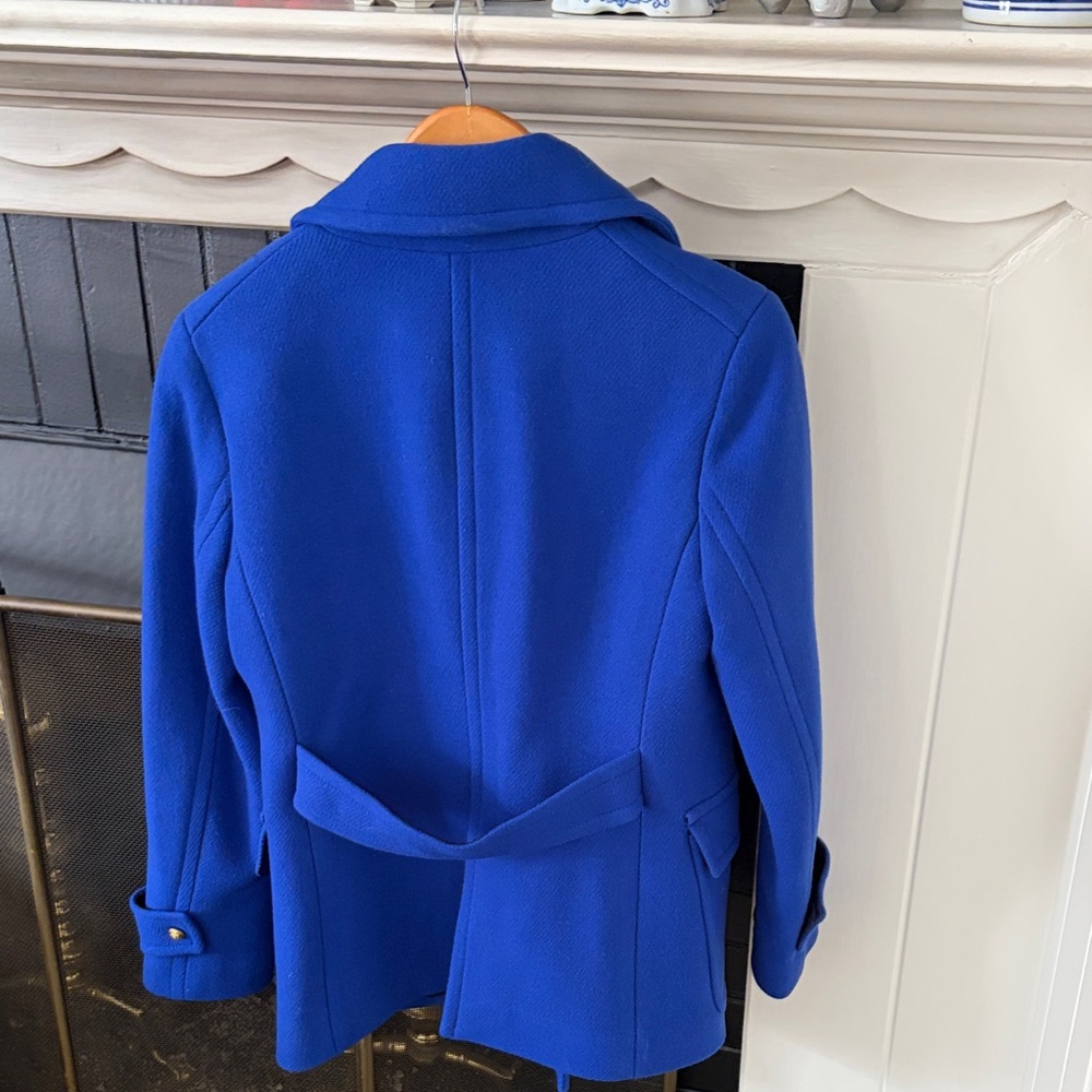 J. Crew Nello Gori Stadium Cloth Royal Blue Peacoat with Gold Buttons - Picture 3 of 3